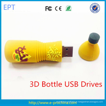 Novidade personalizado 3D garrafa de plástico forma flash drives USB (eg567)